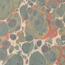 Hand Marbled Paper Stone Marble Pattern in Green and Red ~ Berretti Marbled Arts